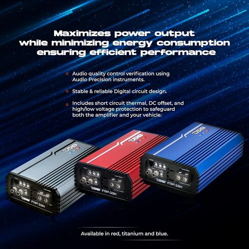 DS18 FRP-3.5K/TI Compact Full-Range Class D 1-Channel Amplifier 3,500 Watts RMS @ 1-Ohm, High Efficiency, Monoblock Amplifierass Titanium Color (Renewed) in Saudi Arabia