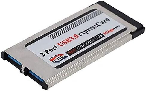 عالي السرعة Dual 2 Port USB 3.0 Express Card 34mm Slot Slot Express Card PCMCIA محول لجهاز الكمبيوتر المحمول ، Silver ، 447742 in Saudi Arabia