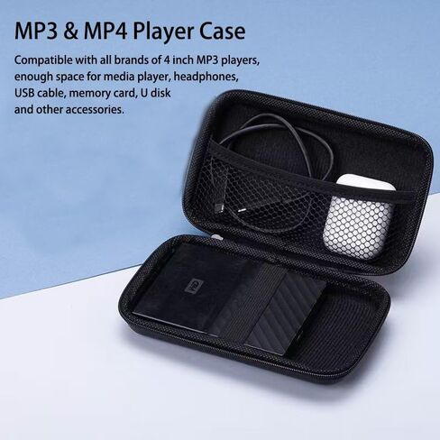 4 بوصة عالمي MP3/MP4 Player Case ، غطاء واقعي لمشغلات الموسيقى - مقاومة للصدمات ومقاومة للغبار ، يناسب سماعات الأذن ، كابل USB ، بطاقة الذاكرة (الحالة فقط) in Saudi Arabia