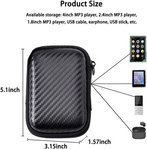 4 بوصة عالمي MP3/MP4 Player Case ، غطاء واقعي لمشغلات الموسيقى - مقاومة للصدمات ومقاومة للغبار ، يناسب سماعات الأذن ، كابل USB ، بطاقة الذاكرة (الحالة فقط) in Saudi Arabia