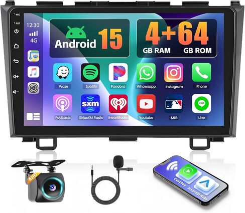 [4+64G] Radio Android 15 Car Radio for Honda CRV 2007-2011 ، realdio car Stereo with Carplay Android Auto GPS MAVIGING in Saudi Arabia