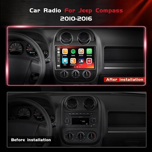 4+128GB Android 15 Car Radio for Jeep Compass 2010-2016 Wireless Carplay Android Auto, Realdio 10.1" in-Cell Touchscreen Car Stereo for Compass with WiFi Bluetooth GPS FM/RDS EQ SWC+Backup Camera+MIC in Saudi Arabia
