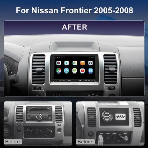 Qled Radio for Nissan Frontier Xterra 2005 2006 2007 2008 ترقية ، استبدال ستيريو شاشة اللمس ، Carplay Android Auto ، شبكة 4G LTE ، كاميرا مجانية in Kuwait