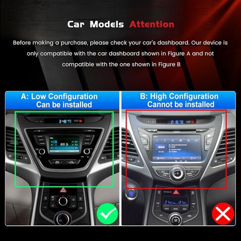 4+128GB Android 15 Car Radio for Hyundai Elantra (LHD) 2014-2016 Wireless Carroid Android Auto ، Realdio 9 " in Saudi Arabia