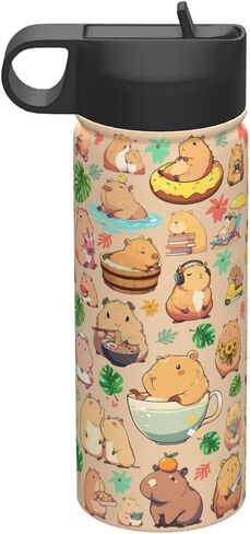 Capybara Gifts Tumbler Water Bottle Capibara Stainless Steel Vacuum Insulated Bottle 18 Oz in Saudi Arabia