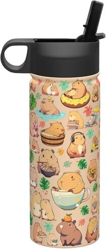 Capybara Gifts Tumbler Water Bottle Capibara Stainless Steel Vacuum Insulated Bottle 18 Oz in Saudi Arabia