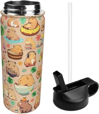 Capybara Gifts Tumbler Water Bottle Capibara Stainless Steel Vacuum Insulated Bottle 18 Oz in Saudi Arabia
