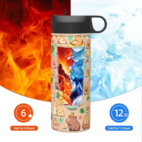 Capybara Gifts Tumbler Water Bottle Capibara Stainless Steel Vacuum Insulated Bottle 18 Oz in Saudi Arabia