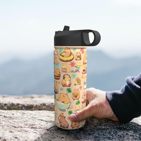 Capybara Gifts Tumbler Water Bottle Capibara Stainless Steel Vacuum Insulated Bottle 18 Oz in Saudi Arabia