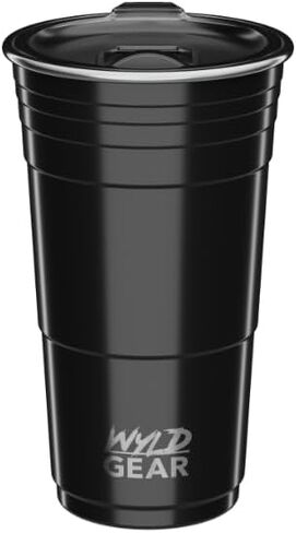 Wyld Gear Wyld Cup - الفولاذ المقاوم للصدأ ، كوب حفلة معزول بالفراغ مع غطاء - 24 أوقية برتقالية محترقة in Saudi Arabia