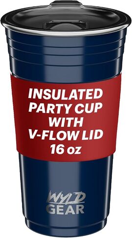 Wyld Gear Wyld Cup - الفولاذ المقاوم للصدأ ، كوب حفلة معزول بالفراغ مع غطاء - 24 أوقية برتقالية محترقة in Saudi Arabia