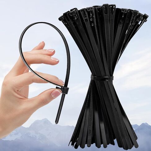 100 Pcs 10 inch Reusable Cable Ties, Cables Straps with 120 LBS Tensile Strength, Width 0.29 Inch/ 7.3 mm, Zip Ties Heavy Duty Outdoor in Saudi Arabia