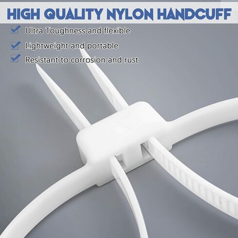 30 Pcs 27.5 Inch Heavy Duty Strong 250 Lbs Police Zip Tie Handcuff Nylon Cuffs Disposable Plastic Cable Tie (Black) in Saudi Arabia