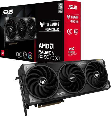 ASUS TUF Gaming Radeon RX 9070 XT OC OC EDITION 16GB GRASTS CARDER (16GB GDDR6 ، PCIE 5.0 ، HDMI ، DisplayPort 2.1 ، 3.125 SLOT ، AXIAL FORS ، PCB PROTENTING) in Saudi Arabia