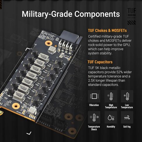 ASUS TUF Gaming Radeon RX 9070 XT OC OC EDITION 16GB GRASTS CARDER (16GB GDDR6 ، PCIE 5.0 ، HDMI ، DisplayPort 2.1 ، 3.125 SLOT ، AXIAL FORS ، PCB PROTENTING) in Saudi Arabia
