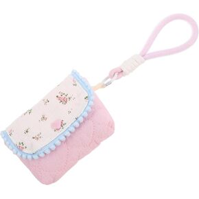 LOGOFUN Floral Cotton Camera Pouch Small Travel Organizer - Pink | Cotton Floral Pouch Stores Small Cameras Or Accessories During Travel, Outdoor, Storage, Or Daily Carry, 11*7 CM/ 4.3*2.8 IN in Kuwait