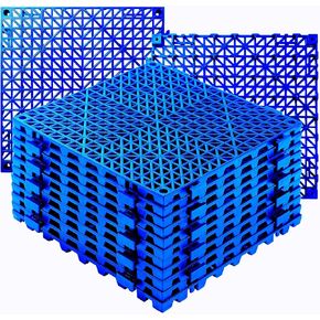 12PCS Interlocking Drainage Mat, 12" x 12" Non-Slip Splicing Rubber Drainage Floor Mats with Holes, Cushioning Floor Tiles Mats for Deck, Pool, Indoor Bathroom & Outdoor Balcony-Gray in Kuwait