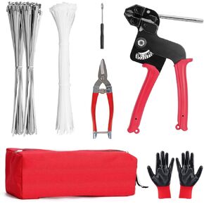 روابط الرمز البريدي المعدني في الهواء الطلق ، أداة التعادل المعدنية المعدنية مع 100 pcs 11.8 بوصة روابط zip من الفولاذ المقاوم للصدأ ، أداة التثبيت القابلة للتعديل/القطع (200 رطل) للصناعات/السياج in Kuwait