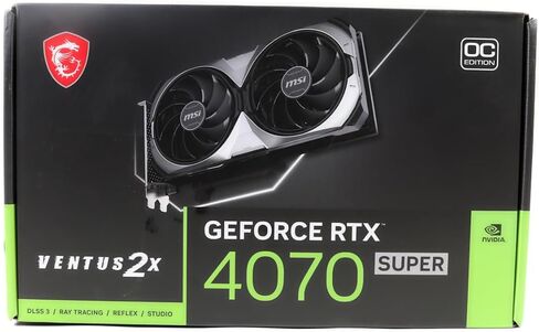 MSI Gaming RTX 4070 Super 12G Ventus 2x OC Graphics Card (NVIDIA RTX 4070 SUPER ، 192 بت ، ساعة التعزيز: 2520 MHz ، 12 جيجابايت GDRR6X 21 GBPS ، HDMI/DP ، ADA LOVELACE Architecture) (Rended) ، Black) ، Black in Saudi Arabia