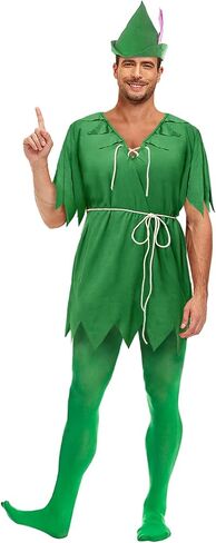 AOBUTE Women Halloween Peter Pan Costume Shiny Tinker Bell Costume Dress Adult Family Cosplay in Kuwait