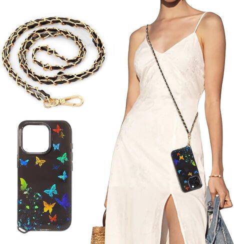 Timovo for iPhone 16 Pro Max Case مع حزام ، تغطية الهاتف الذكي TPU الناعم الشفاف مع حبل Crossbody القابل للإزالة ، الكربون الأسود in Saudi Arabia