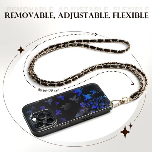 Timovo for iPhone 16 Pro Max Case مع حزام ، تغطية الهاتف الذكي TPU الناعم الشفاف مع حبل Crossbody القابل للإزالة ، الكربون الأسود in Saudi Arabia