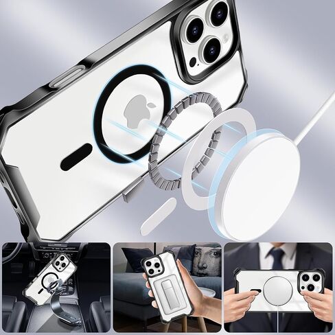 Unnfiko for iPhone 16 Pro Case واضحة ، متوافقة مع Magsafe ، علبة هاتف Crossbody مع حزام الكتف ، حماية قطرة مقاومة للصدمات ، حالة هاتف مغناطيسي لـ iPhone 16 Pro (أسود) in Kuwait