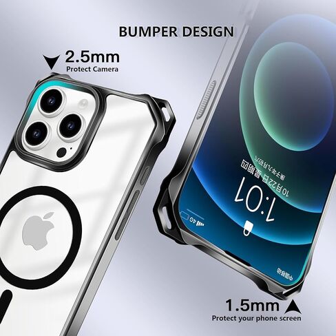 Unnfiko for iPhone 16 Pro Case واضحة ، متوافقة مع Magsafe ، علبة هاتف Crossbody مع حزام الكتف ، حماية قطرة مقاومة للصدمات ، حالة هاتف مغناطيسي لـ iPhone 16 Pro (أسود) in Kuwait
