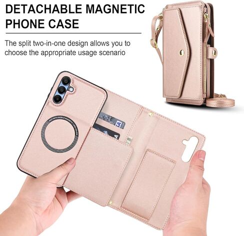 Asuwish Phone Case for Samsung Galaxy A36 5G Wallet Wallet متوافق مع Magsafe RFID Screen Screen Crossbody Lanyard حزام حامل بطاقة Slot Slot Slot Slot in Saudi Arabia