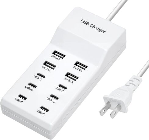 محطة شحن سطح مكتب USB 8 ، مناسبة لشحن أجهزة متعددة في وقت واحد ، متوافقة مع الهواتف المحمولة والأجهزة اللوحية وسماعات Bluetooth وأجهزة شحن USB الأخرى in Kuwait