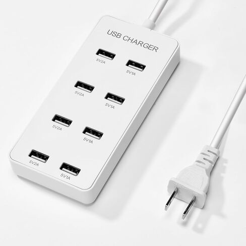محطة شحن سطح مكتب USB 8 ، مناسبة لشحن أجهزة متعددة في وقت واحد ، متوافقة مع الهواتف المحمولة والأجهزة اللوحية وسماعات Bluetooth وأجهزة شحن USB الأخرى in Kuwait