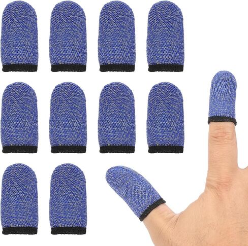 PATIKIL Controller Finger Thumb Sleeve, 24 Pack Mobile Gaming Finger Sleeve Fiber Tip Gloves Anti-Sweat Breathable for Phone Game Touchscreen Devices, White/Yellow in Saudi Arabia