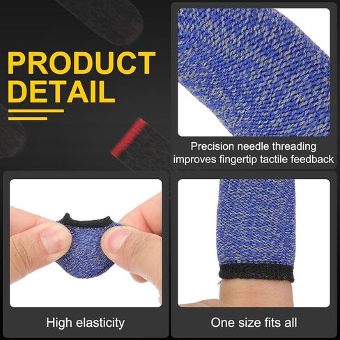 PATIKIL Controller Finger Thumb Sleeve, 24 Pack Mobile Gaming Finger Sleeve Fiber Tip Gloves Anti-Sweat Breathable for Phone Game Touchscreen Devices, White/Yellow in Saudi Arabia