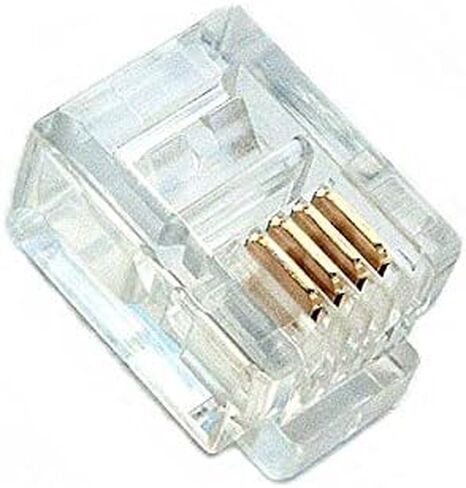 1000 Pcs CAT3 RJ11 6P4C Telephone End Modular Plug Connector (1000Pcs-6P4C-Plug) in Saudi Arabia