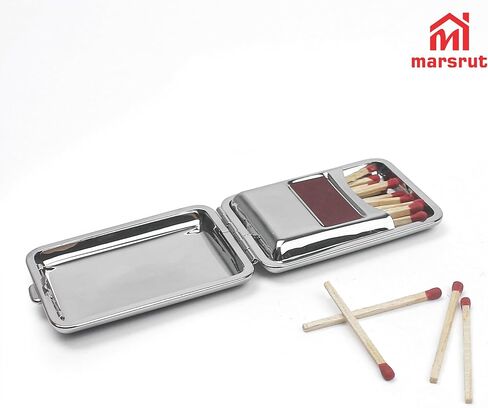 2pcs Metal Match Match Case Factless Steel Bostboxes مع مهاجم لوحة الاحتكاك ، MatchStick Holder Mini Vintage تخزين محمولة قابلة لإعادة الاستخدام في المدفأة المائية في الخارج للتخييم الأسود في الهواء الطلق in Saudi Arabia