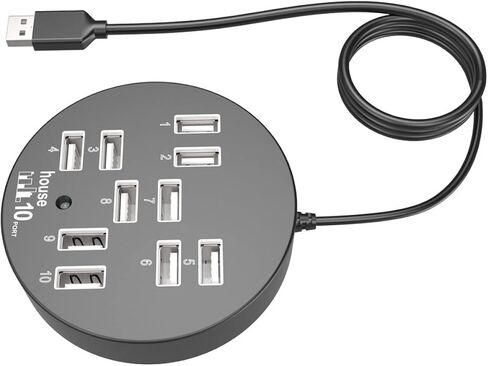Housoutil USB SPLITTER 10 PORT USB HUB محمول ملحق بيانات DATARATY CABLE COLLECTION in Saudi Arabia