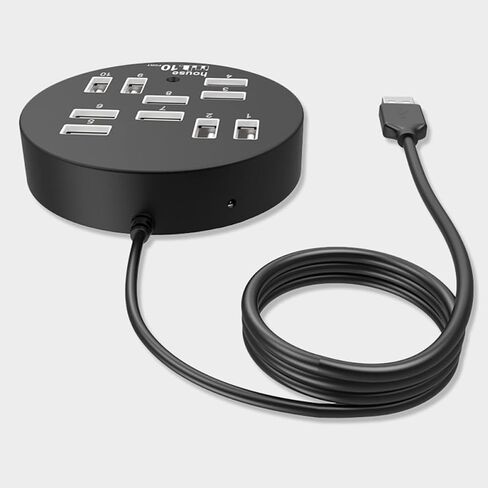 Housoutil USB SPLITTER 10 PORT USB HUB محمول ملحق بيانات DATARATY CABLE COLLECTION in Saudi Arabia