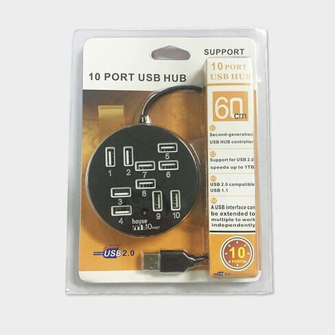 Housoutil USB SPLITTER 10 PORT USB HUB محمول ملحق بيانات DATARATY CABLE COLLECTION in Saudi Arabia