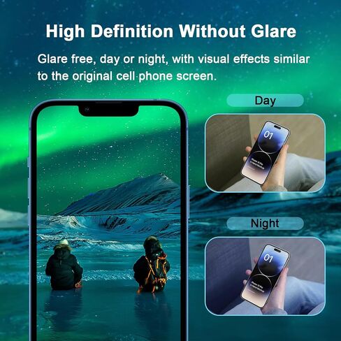 واقي شاشة الضوء الأزرق لجهاز iPhone 16e iPhone 13 iPhone 13 Pro & iPhone 14 (6.1inch) ، فيلم زجاجي مقاوم للعيون ، مقاوم للخدش ، بدون فقاعة مع طقم تثبيت سهلة ، 2 حزمة in Kuwait