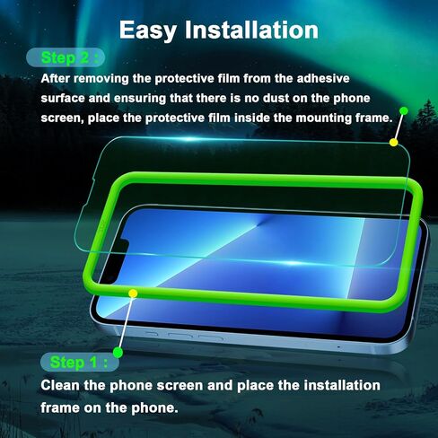واقي شاشة الضوء الأزرق لجهاز iPhone 16e iPhone 13 iPhone 13 Pro & iPhone 14 (6.1inch) ، فيلم زجاجي مقاوم للعيون ، مقاوم للخدش ، بدون فقاعة مع طقم تثبيت سهلة ، 2 حزمة in Kuwait