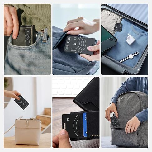 حزمة بطاقة تعقب Bluetooth Wallet-1 ، 0.07 في بطاقة Finder Thin Wallet تعمل مع Apple Find My (iOS فقط ، وليس لنظام Android) ، وبطاقة iPhone الذكية ، ومتتبعات Bluetooth لجوازات السفر والهاتف والهاتف (الأسود) in Saudi Arabia