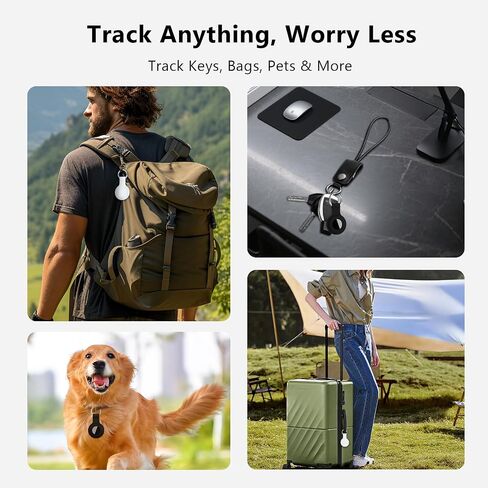 Air Tracker Tags-4Pack, Smart Bluetooth Tracker Tag, Works with Apple Find My APP (iOS Only), Keys Finder and Item Locator for Luggage, Backpack, Suitcase, Pets and more, Waterproof Tracking Tag in Saudi Arabia