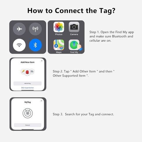 Air Tracker Tags-4Pack, Smart Bluetooth Tracker Tag, Works with Apple Find My APP (iOS Only), Keys Finder and Item Locator for Luggage, Backpack, Suitcase, Pets and more, Waterproof Tracking Tag in Saudi Arabia