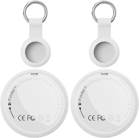 Air Smart Tracker Tags-2 Pack - GPS Tracker Bluetooth Key Finder Compatible with Apple Find My (iOS Only) with Silicone Case, IP68 Waterproof, 100dB Loud Beep for Bike, Wallets, Luggages, Bags in Saudi Arabia