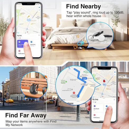 Air Smart Tracker Tags-2 Pack - GPS Tracker Bluetooth Key Finder Compatible with Apple Find My (iOS Only) with Silicone Case, IP68 Waterproof, 100dB Loud Beep for Bike, Wallets, Luggages, Bags in Saudi Arabia