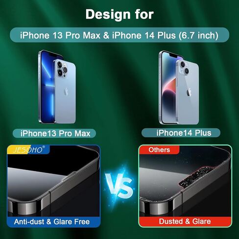 واقي شاشة الضوء الأزرق لجهاز iPhone 16e iPhone 13 iPhone 13 Pro & iPhone 14 (6.1inch) ، فيلم زجاجي مقاوم للعيون ، مقاوم للخدش ، بدون فقاعة مع طقم تثبيت سهلة ، 2 حزمة in Kuwait
