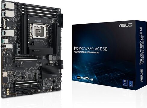 ASUS PRO WS W880-ACE SE SE Intel® Core ™ Ultra Processor (Series 2) LGA 1851 ATX Motherboard ، 8+1+2+2 Power Power ، PCIE® 5.0 جاهزة ل GPUs من الجيل التالي ، DDR5 ، Thunderbolt ™ 4 Type-C® ، 2x 2.5 GBE Lan ، 4x M.2 in Saudi Arabia