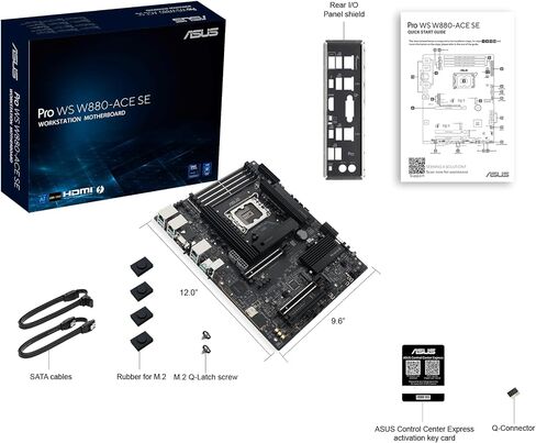 ASUS PRO WS W880-ACE SE SE Intel® Core ™ Ultra Processor (Series 2) LGA 1851 ATX Motherboard ، 8+1+2+2 Power Power ، PCIE® 5.0 جاهزة ل GPUs من الجيل التالي ، DDR5 ، Thunderbolt ™ 4 Type-C® ، 2x 2.5 GBE Lan ، 4x M.2 in Saudi Arabia