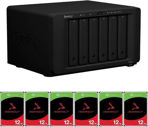 DiskStation DS1621+ 6-Bay NAS العلبة ، 4-core 2.2 جيجا هرتز ، ذاكرة الوصول العشوائي 4 جيجا بايت ، لا حزمة HDD مع Ironwolf 12tb Sata III 3.5 "محرك NAS الصلب الداخلي ، 7200 دورة في الدقيقة in Kuwait