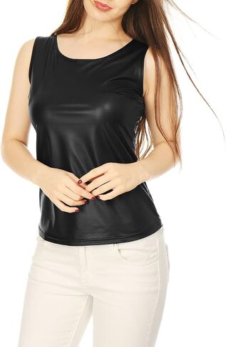 Allegra K Women's Christmas Shiny Party Club Cami Sparkly Metallic Tank Top in Kuwait